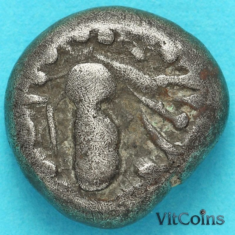Древняя Индия, индо-сассаниды 1 гадхайя пайса 950-1050 год. Серебро. №5