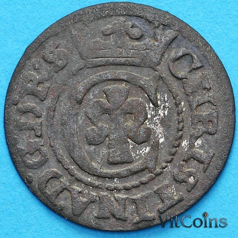 Ливония монета солид 1640 год. Кристина