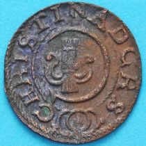Ливония монета солид 1634-1654 год. Кристина. №3