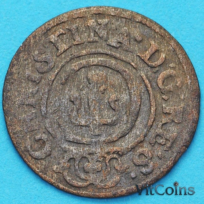 Ливония монета солид 1634-1654 год. Кристина. №4