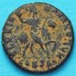 Монета Римская империя, Гонорий, фоллис 395-401 год. Император на коне.
