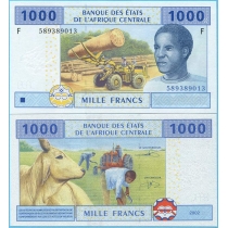 Центральная Африка 1000 франков 2002 год. F