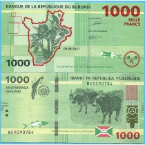 Бурунди 1000 франков 2021 год.