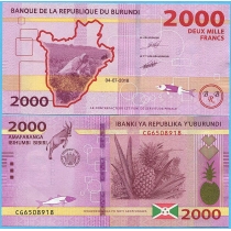 Бурунди 2000 франков 2018 год.