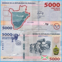 Бурунди 5000 франков 2022 год.