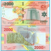 Центральная Африка 2000 франков 2025 год.