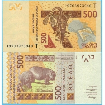 Западная Африка 500 франков 2019 год. Того
