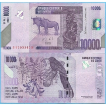 Конго 10000 франков 2020 год.