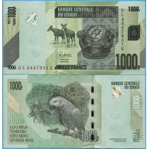 Конго 1000 франков 2022 год.