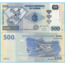 Конго 500 франков 2002 год.