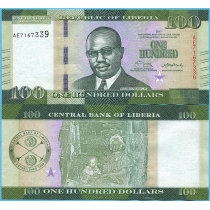 Либерия 100 долларов 2017 год.