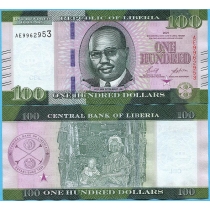 Либерия 100 долларов 2021 год.