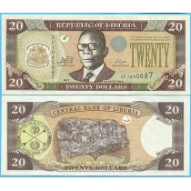 Либерия 20 долларов 2011 год.