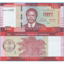 Либерия 50 долларов 2016 год.