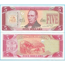 Либерия 5 долларов 2003 год.