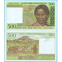 Мадагаскар 500 франков 1995 год.