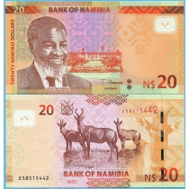 Намибия 20 долларов 2022 год.