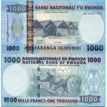 Руанда 1000 франков 2004 год.