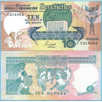 Сейшельские острова 10 рупий 1989 год.
