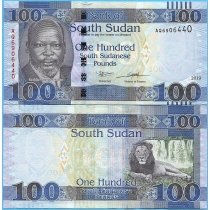 Южный Судан 100 фунтов 2019 год.