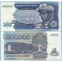 Заир 200000 заир 1992 год.
