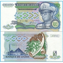 Заир 5000 заир 1988 год.