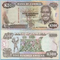 Замбия 500 квача 1991 год.