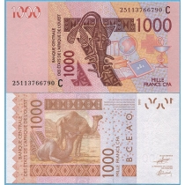 Западная Африка 1000 франков 2025 год. Буркина-Фасо