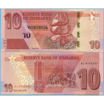 Зимбабве 10 долларов 2020 год.