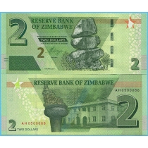 Зимбабве 2 доллара 2019 год
