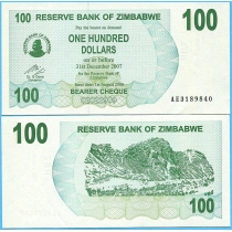 Зимбабве 100 долларов 2006 год.