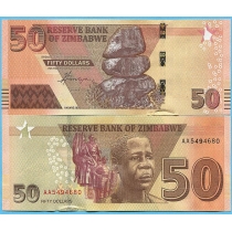Зимбабве 50 долларов 2020 год.