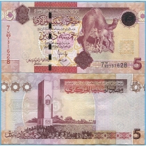 Ливия 5 динар 2009 год.