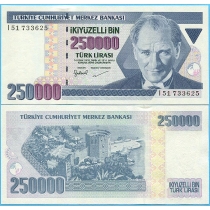 Турция 250000 лир 1998-2006 год.