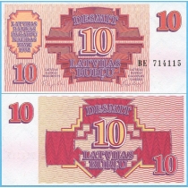 Латвия 10 рублей (рублисов) 1992 год.