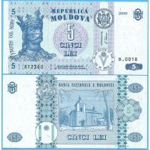 Молдова 5 лей 2006 год.