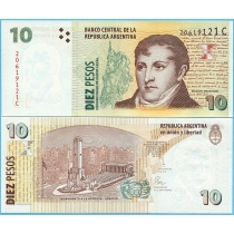 Аргентина 10 конвертируемых песо 2000 год.