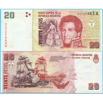 Аргентина 20 конвертируемых песо 2000 год.