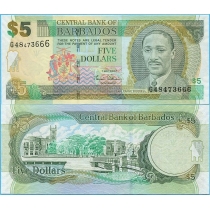 Барбадос 5 долларов 2007 год.