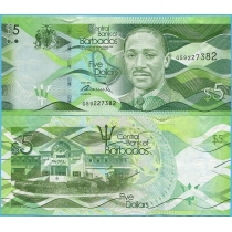 Барбадос 5 долларов 2013 год.
