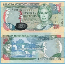 Бермудские острова 20 долларов 2000 год. P-53а.