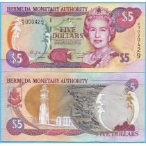 Бермудские острова 5 долларов 2000 год.