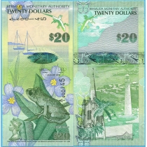 Бермудские острова 20 долларов 2009 год. P-60c