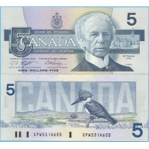 Канада 5 долларов 1986 год.
