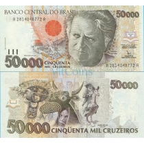 Бразилия 50000 крузейро 1992 год.