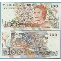 Бразилия 100 крузадо 1989 год.