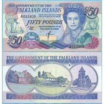 Фолклендские острова 50 фунтов 1990 год.