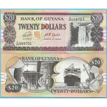 Гайана 20 долларов 2018 год.