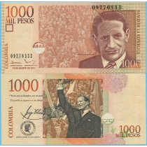 Колумбия 1000 песо 2015 год.