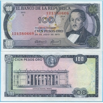 Колумбия 100 песо 1973 год.